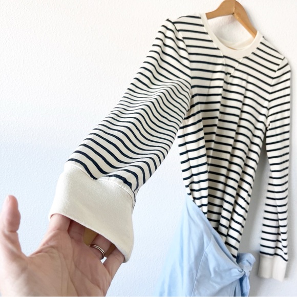 Veronica Beard Lazlo Mixed Media Striped Shirt Dress - Picture 4 of 9